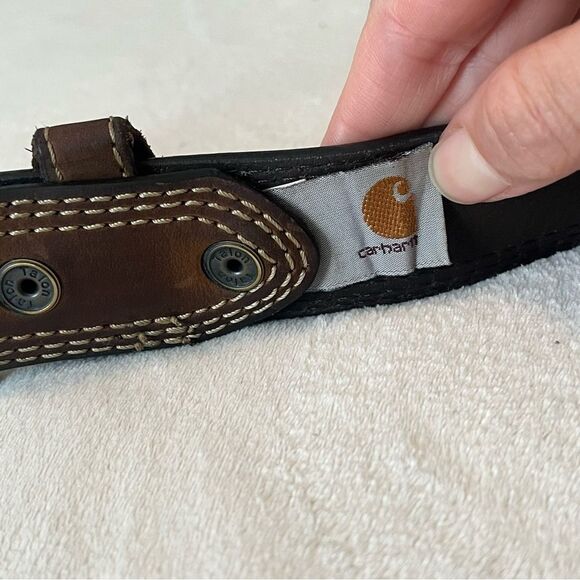 Carhartt Brown Cowhide Leather Belt SZ 45 - Picture 9 of 9